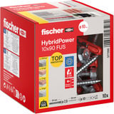 fischer Langschaftdübel HybridPower 10x90 FUS  rot/grau, 10 Stück