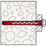 fischer Langschaftdübel HybridPower 10x90 FUS  rot/grau, 10 Stück