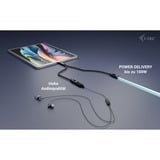 i-tec USB-C Kabel Splitter Audio/Daten, Adapter schwarz, Power Delivery 100W