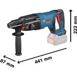 Bosch Akku-Bohrhammer GBH 18V-26 D Professional solo, 18Volt blau/schwarz, ohne Akku und Ladegerät, im Koffer