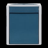 Busch-Jaeger Ausschalter zweipolig Aufputz mit Wippe, Basiselement mit Komplettgehäuse 2601/2 W-53 blaugrün, Retail