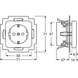 Busch-Jaeger Steckdosen Einsatz Typ F CEE 7/3 20 EUCQ-214 weiß, Retail