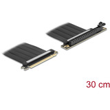 DeLOCK Riser Karte PCI E 4.0 x16>x16 Slot 90° mit Kabel 30cm, Riser Card schwarz