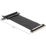DeLOCK Riser Karte PCI E 4.0 x16>x16 Slot 90° mit Kabel 30cm, Riser Card schwarz