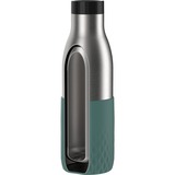 Emsa BLUDROP Sleeve Isoliertrinkflasche 0,7 Liter, Thermosflasche petrol, Edelstahl, Silikonmanschette