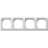 Gira Rahmen vierfach mit Schriftfeld weiß, Retail