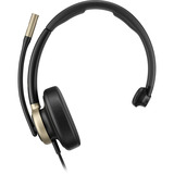HP Poly Mission 815 Mono-USB-Headset (kabelgebunden) BULK schwarz, USB Type-C und Type-A, PU-Leder-Ohrpolster (Oberflächenmaterial)