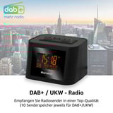Karcher DAB 2420, Radiowecker schwarz, DAB+, UKW, Dual-Alarm