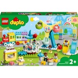 LEGO 10956 DUPLO Erlebnispark, Konstruktionsspielzeug Kinderspielzeug ab 2 Jahren mit Jahrmarkt und Zug