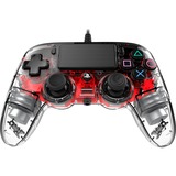 Nacon Wired Illuminated Compact Controller, Gamepad transparent/rot, PlayStation 4, PC