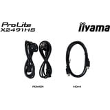 iiyama ProLite X2491HS-B1, LED-Monitor 60.5 cm (23.8 Zoll), schwarz (matt), FullHD, IPS, HDMI, DP, Lautsprecher, 120Hz Panel