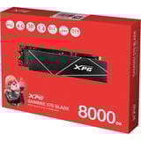 ADATA XPG GAMMIX S70 BLADE 8 TB, SSD PCIe 4.0 x4, NVMe 1.4, M.2 2280