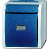 Busch-Jaeger Wechselschalter 2601/6 Wippe mit Komplettgehäuse Aufputz grau, Retail