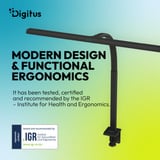 Digitus LED-Schreibtischlampe, LED-Leuchte schwarz, 80 cm, 2400 lm, 16 W 