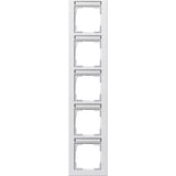 Gira Abdeckrahmen fünffach Rahmen senkrecht bruchsicher, Abdeckung weiß, Retail