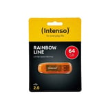 Intenso Rainbow Line 64 GB, USB-Stick orange, USB 2.0