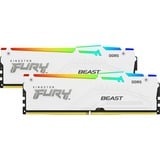 Kingston FURY DIMM 64 GB DDR5-5600 (2x 32 GB) Dual-Kit, Arbeitsspeicher weiß, KF556C40BWAK2-64, FURY Beast RGB, INTEL XMP