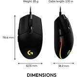 Logitech Gaming G203 LIGHTSYNC, Gaming-Maus schwarz