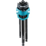 Makita Innensechskantschlüssel-Set 9-teilig, B-65894, Schraubendreher blau/schwarz, mit Gürtelclip