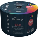 MediaRange CD-R 700 MB, CD-Rohlinge 52fach, 50 Stück, bedruckbar