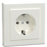 Merten Schutzkontaktsteckdose mit Schraubklemme und erhöhtem Berührungsschutz weiß, Retail