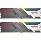 Patriot DIMM 32 GB DDR5-6000 (2x 16 GB) Dual-Kit, Arbeitsspeicher schwarz/weiß, PVVR532G600C36K, Viper Venom RGB, INTEL XMP