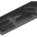 Wera 9880 Schaumstoffeinlage für KNIPEX Zangen Set 1, leer schwarz/grau, für Tool Rebel Werkstattwagen