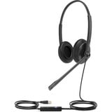 Yealink UH34 , Headset schwarz, UC, 3,5 mm Klinke, USB-C, Dual, Leder-Ohrpolstern