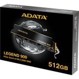 ADATA LEGEND 900 512 GB, SSD schwarz/gold, PCIe 4.0 x4, NVMe 1.4, M.2 2280