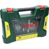 Bosch Heimwerken & Garten V-Line Bohrer- und Bit-Set, 68-teilig, Bohrer- & Bit-Satz grün, mit Magnetstab