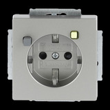 Busch-Jaeger Fehlerstromschutzschalter Einsatz Steckdose CEE 7/3 Typ F edelstahl, Retail