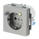 Busch-Jaeger Fehlerstromschutzschalter Einsatz Steckdose CEE 7/3 Typ F edelstahl, Retail