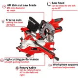 EINHELL Akku-Zug-Kapp-und Gehrungssäge TE-SM 36/210 Li-Solo, 36Volt (2x18V), Kapp- und Gehrungssäge rot, ohne Akku und Ladegerät