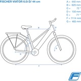 FISCHER Fahrrad Viator 6.0i (2021), Pedelec grau, 28", 44 cm Rahmen