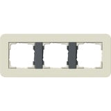 Gira Abdeckrahmen dreifach mit Trägerrahmen Soft-Touch Oberfläche, Abdeckung beige, Retail