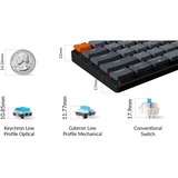 Keychron K7, Gaming-Tastatur schwarz/grau, DE-Layout, Keychron Low Profile Optical Red, Hot-Swap, Aluminiumrahmen, RGB