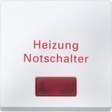 Merten Wippe für Heiz-Not-Aus-Schalter mit rotem Kontrollfenster, 1-fach, Thermoplast weiß (matt), Retail