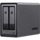 UGREEN DXP2800 Bundle mit 2x Toshiba N300 4 TB (MN10ADA400ES), NAS grau/schwarz