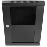 DeLOCK 25,4 cm (10")  Netzwerkschrank mit Glastür, IT-Schrank schwarz, 8 Höheneinheiten