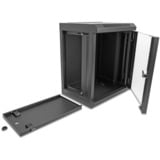DeLOCK 25,4 cm (10")  Netzwerkschrank mit Glastür, IT-Schrank schwarz, 8 Höheneinheiten