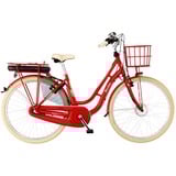 FISCHER Fahrrad CITA Retro 2.0 (2022), Pedelec rot (glänzend), 28", 48 cm Rahmen