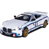 Jamara BMW 3.0 CSL Diecast, Modellfahrzeug weiß, Maßstab 1:34, inkl. Knopfzellen, Rückzugmotor