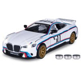Jamara BMW 3.0 CSL Diecast, Modellfahrzeug weiß, Maßstab 1:34, inkl. Knopfzellen, Rückzugmotor