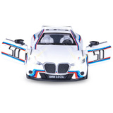 Jamara BMW 3.0 CSL Diecast, Modellfahrzeug weiß, Maßstab 1:34, inkl. Knopfzellen, Rückzugmotor