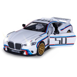 Jamara BMW 3.0 CSL Diecast, Modellfahrzeug weiß, Maßstab 1:34, inkl. Knopfzellen, Rückzugmotor