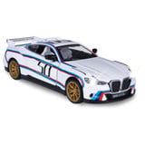 Jamara BMW 3.0 CSL Diecast, Modellfahrzeug weiß, Maßstab 1:34, inkl. Knopfzellen, Rückzugmotor
