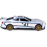 Jamara BMW 3.0 CSL Diecast, Modellfahrzeug weiß, Maßstab 1:34, inkl. Knopfzellen, Rückzugmotor