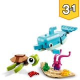 LEGO 31128 Creator 3-in-1 Delfin und Schildkröte, Konstruktionsspielzeug Seepferdchen, Fisch, Figuren von Meerestieren