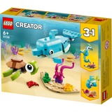 LEGO 31128 Creator 3-in-1 Delfin und Schildkröte, Konstruktionsspielzeug Seepferdchen, Fisch, Figuren von Meerestieren