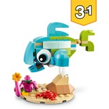 LEGO 31128 Creator 3-in-1 Delfin und Schildkröte, Konstruktionsspielzeug Seepferdchen, Fisch, Figuren von Meerestieren